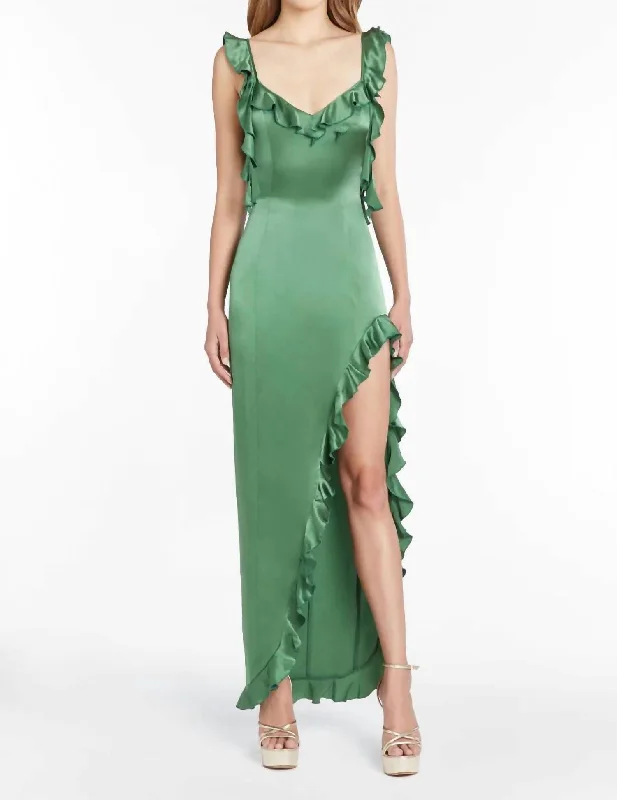 Sonnet Silk Gown In Ferman Green