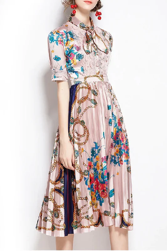 Becky Pink Printed Floral Dress