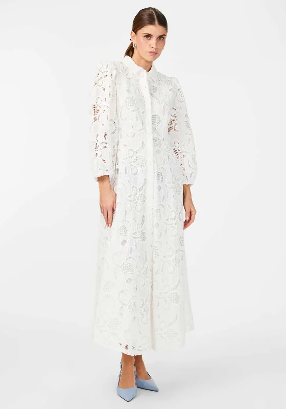 Y.A.S Hongi Lace Shirt Midi Dress, Star White