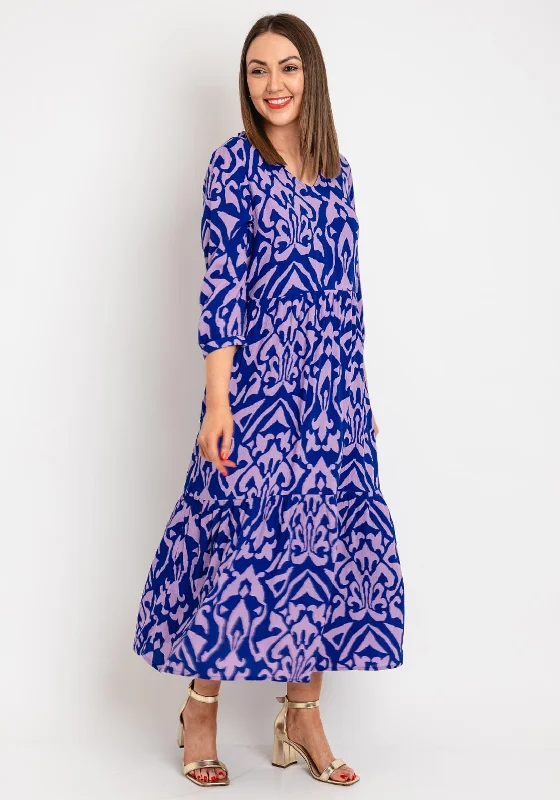 Street One Printed Long Smock Dress, Purple