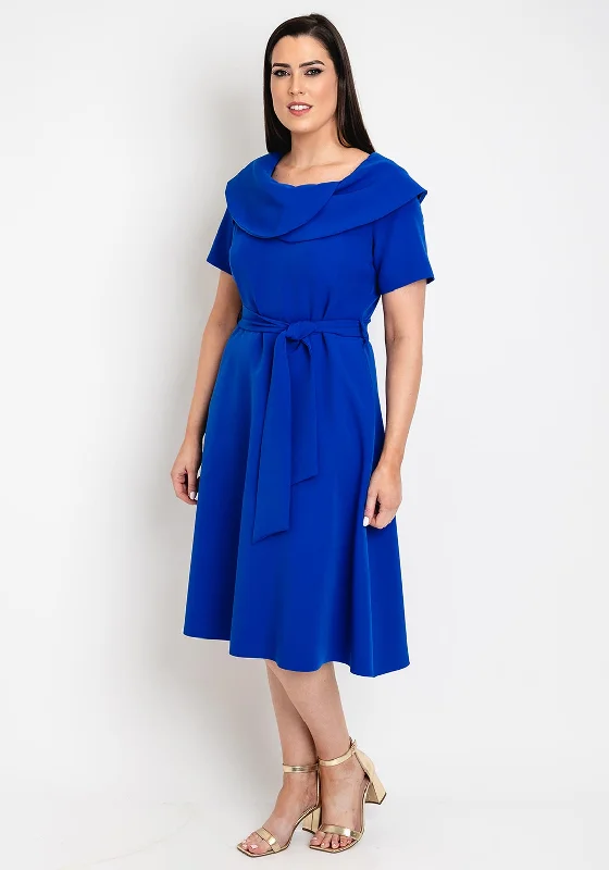 Coco Dolls Hasta Collar Midi Dress, Royal Blue