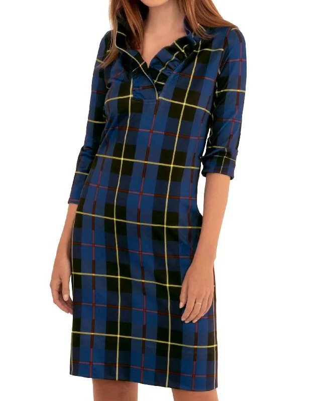 Plaidly Cooper Dress Red Plaid In Blue