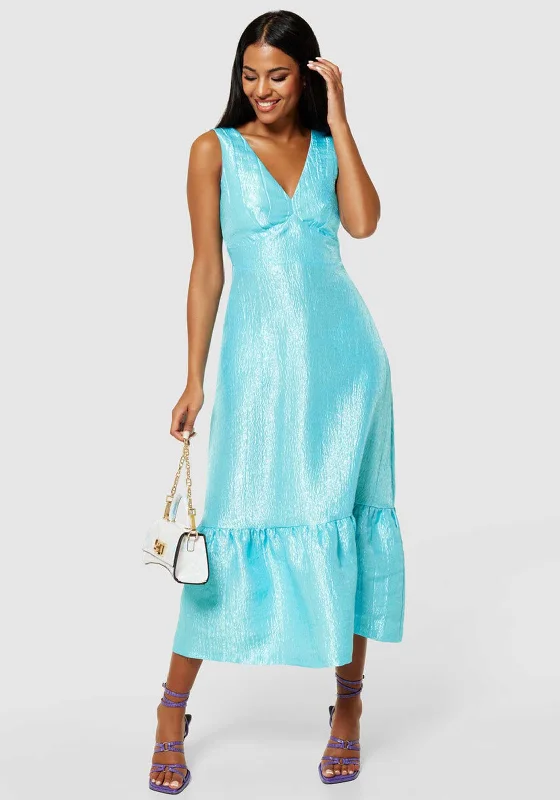 Closet London Aline Crinkle Dress, Sky Blue