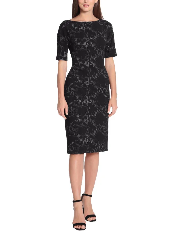 Womens Floral Sheath Wear to Work Dress