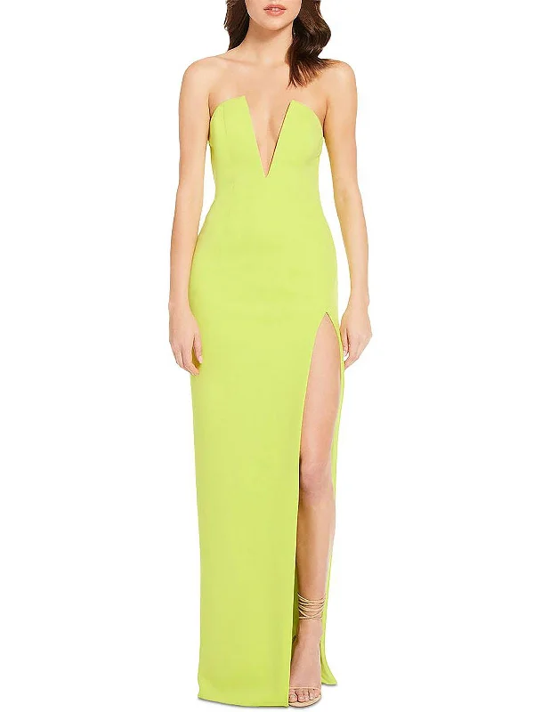 Infatuation Womens Strapless Maxi Evening Dress