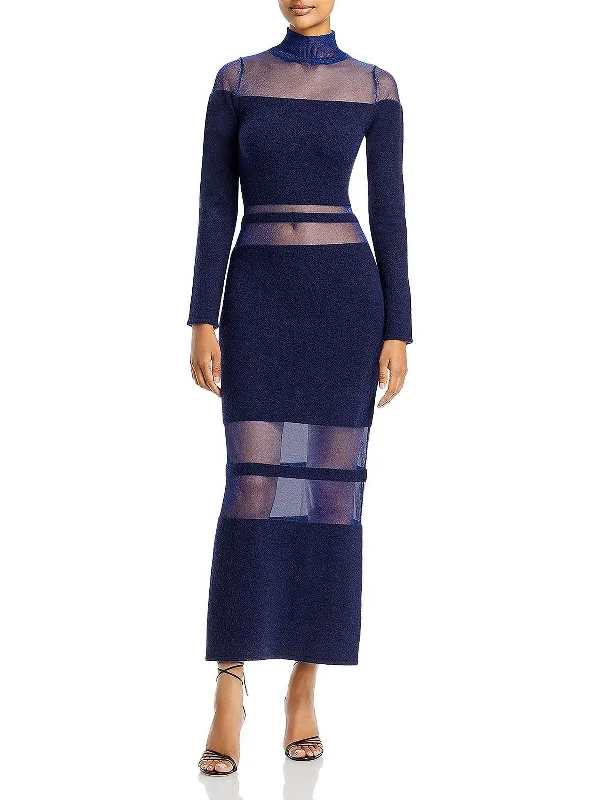 Ebony Womens Wool Blend Illusion Sweaterdress