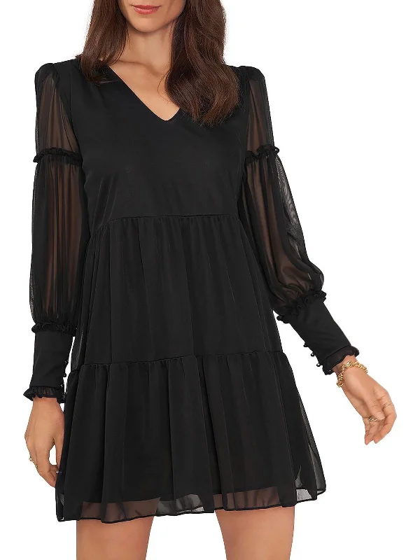 Womens Mesh Mini Shift Dress