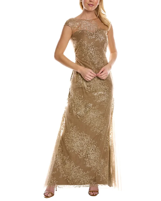 Rene Ruiz Illusion Glitter A-Line Gown