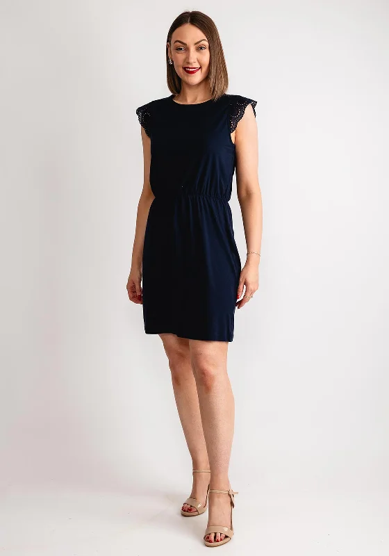 Vero Moda Emily Elastic Waist Dress, Navy Blazer