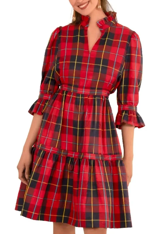 Teardrop Dress - Plaidly Cooper In Red