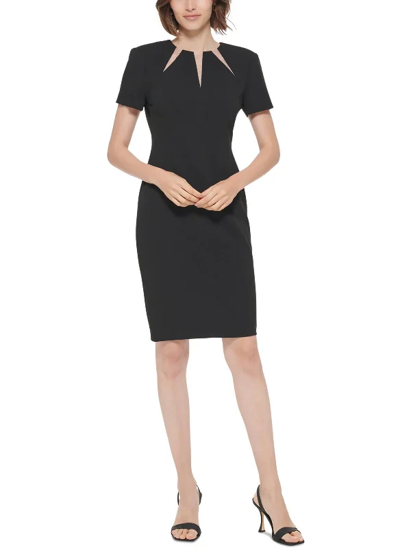 Petites Womens Formal Mini Sheath Dress