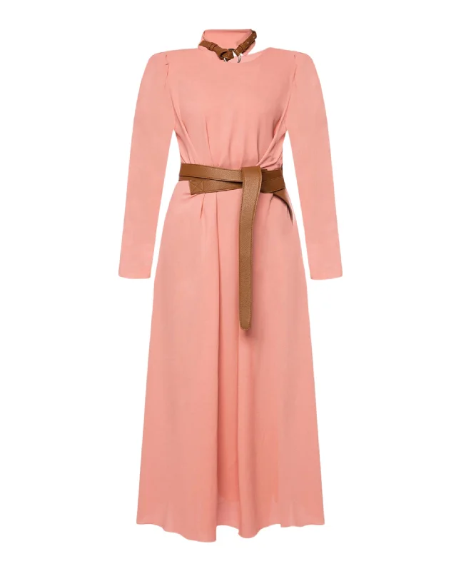 Belted Silk Dress