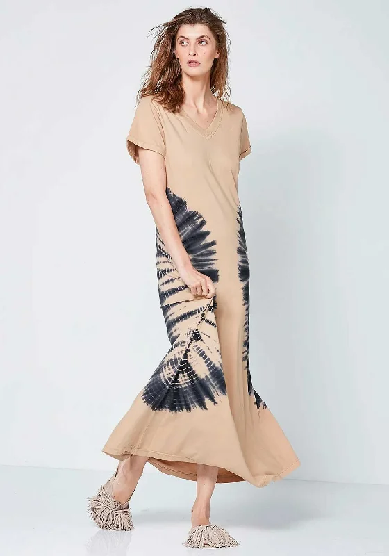 NU Denmark Utta Tie Dye Maxi Dress, Sand Mix