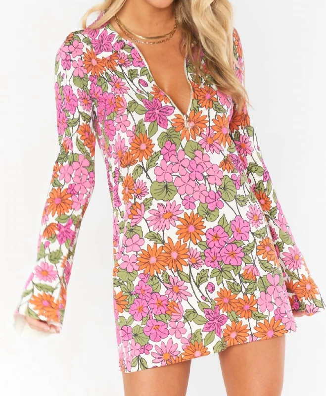 Charlie Collar Dress In Carnaby Floral Knit