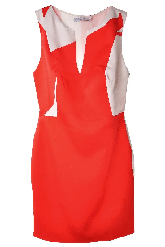 CARLOS MIELE ABSTRACT Red Patterned Silk Dress