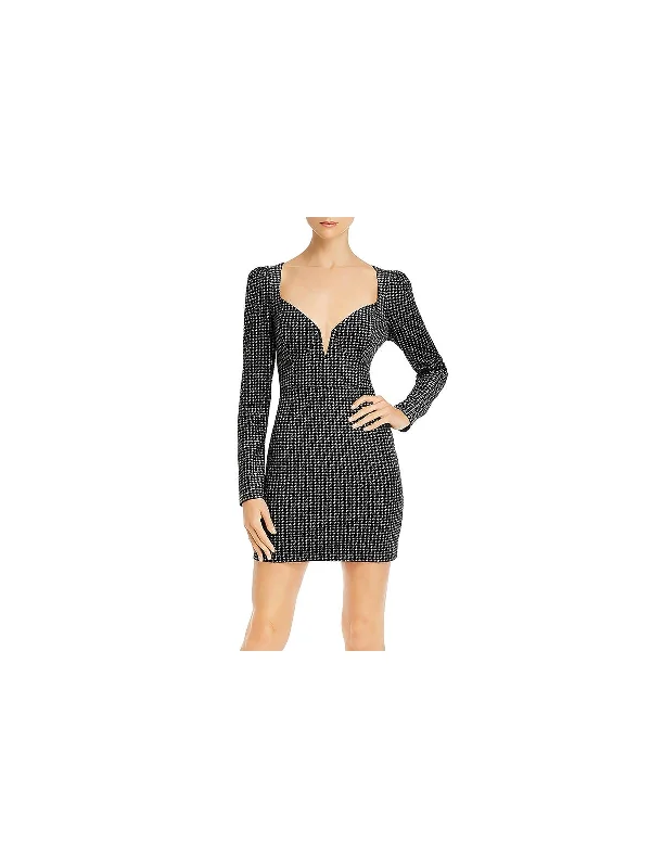 Countdown Womens Velvet Mini Cocktail Dress