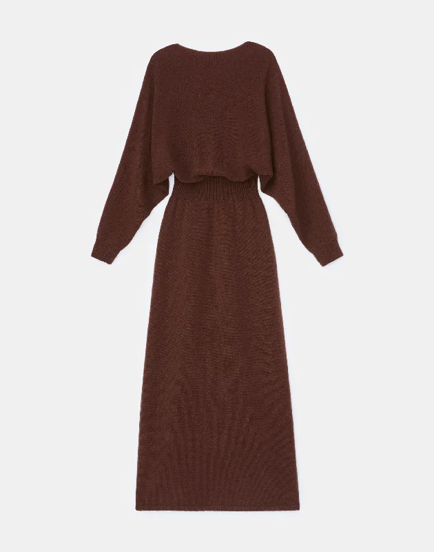 Cashmere Convertible Blouson Sweater Dress