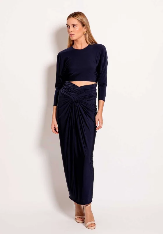 Colour Nude Inder Cut Out Maxi Dress, Navy