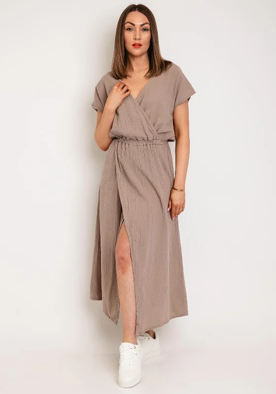 One Life Marion Wrap Maxi Dress, Taupe