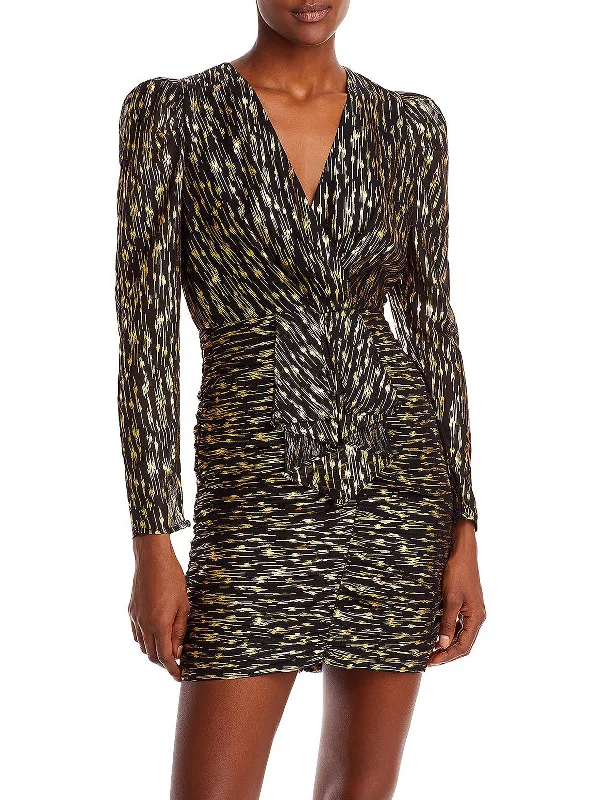 Womens Ruched Mini Sheath Dress