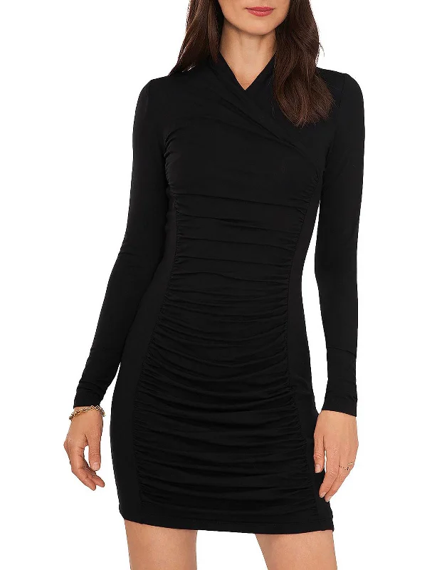 Womens Mini Ruched Bodycon Dress