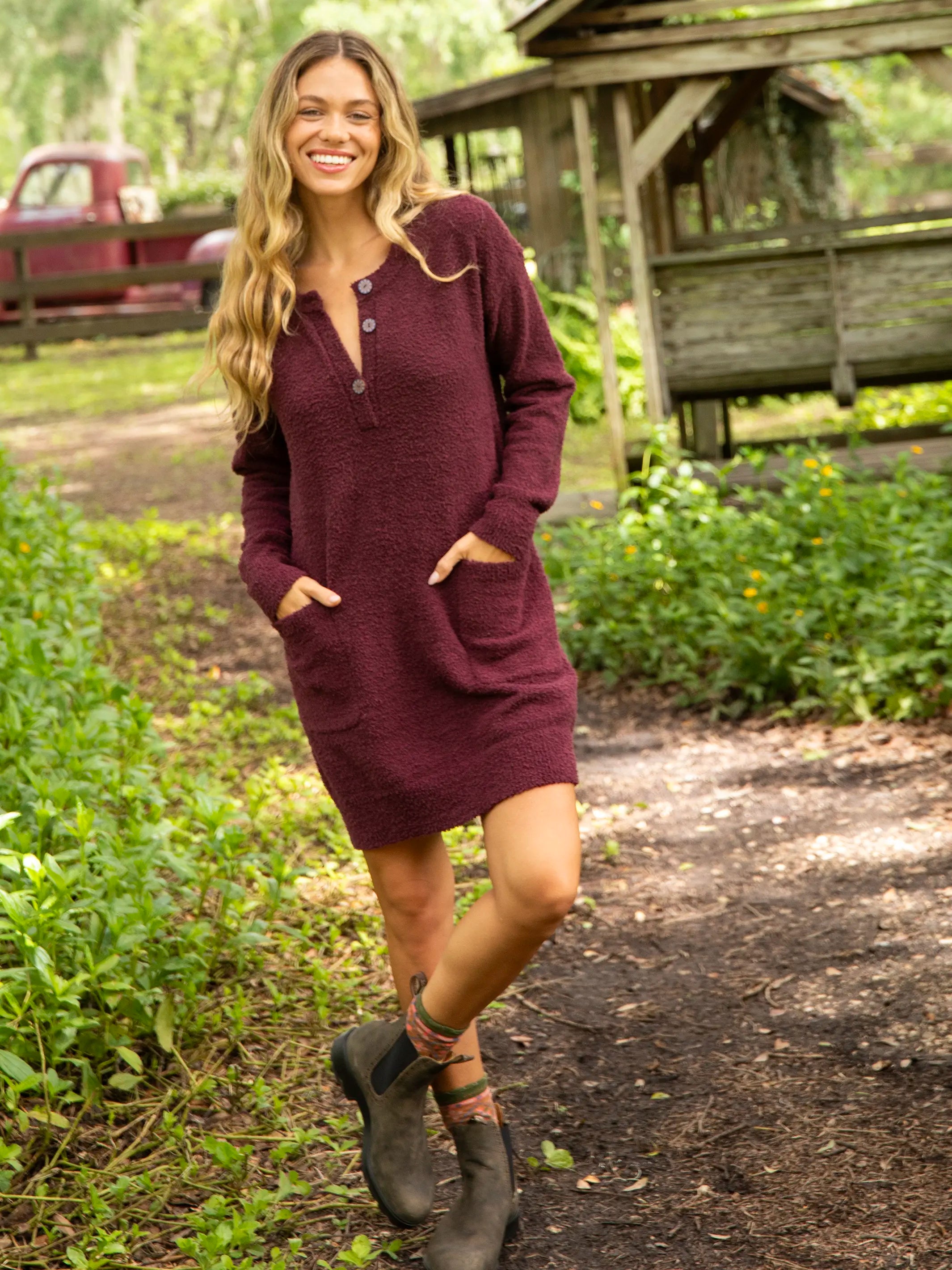 Cozy Up Mini Sweater Dress - Purple