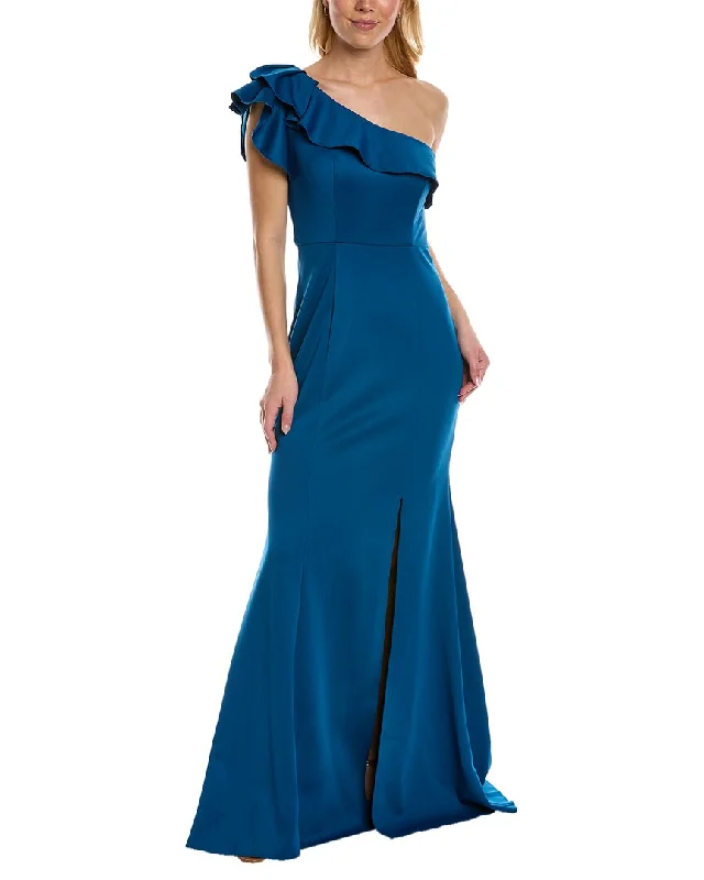 Rene Ruiz One-Shoulder Gown