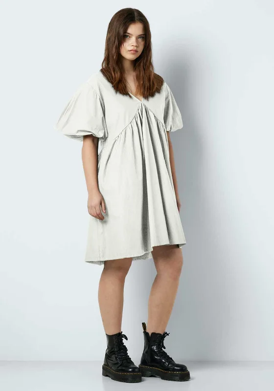 Noisy May Chiara Mini Smock Dress, Bright White