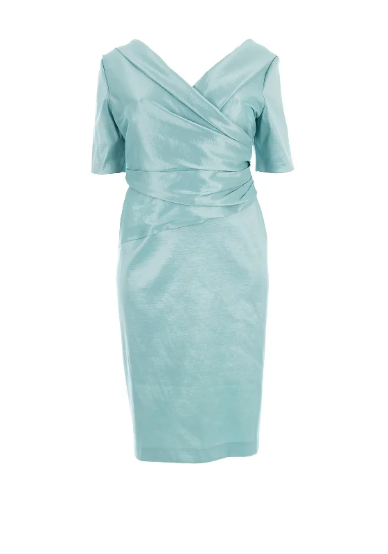 Ispirato Ruched Satin Size UK20 Dress, Sage