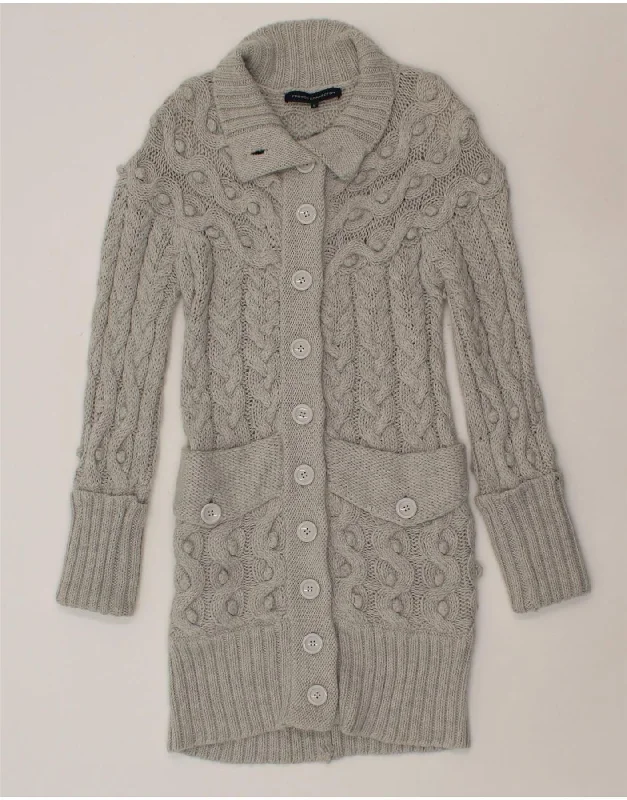 FRENCH CONNECTION Womens Longline Cardigan Sweater UK 14 Large Grey