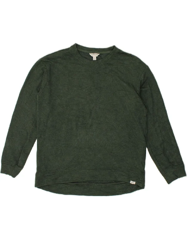 ORVIS Womens Sweatshirt Jumper UK 14 Medium Green Modal