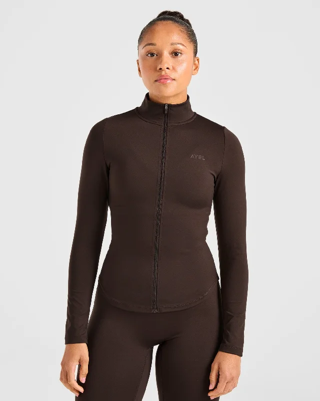 Sculpt Zip Jacket - Deep Cocoa Brown