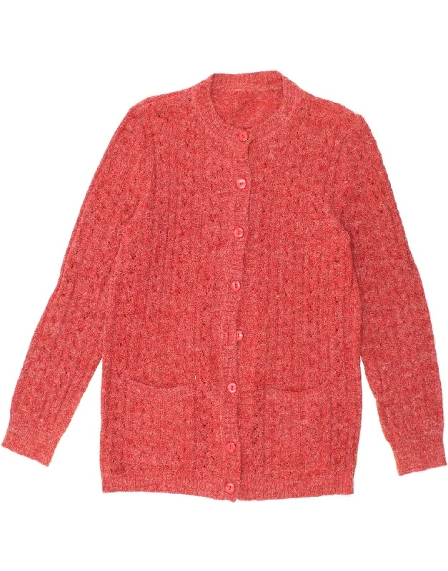 VINTAGE Womens Cardigan Sweater UK 12 Medium Red