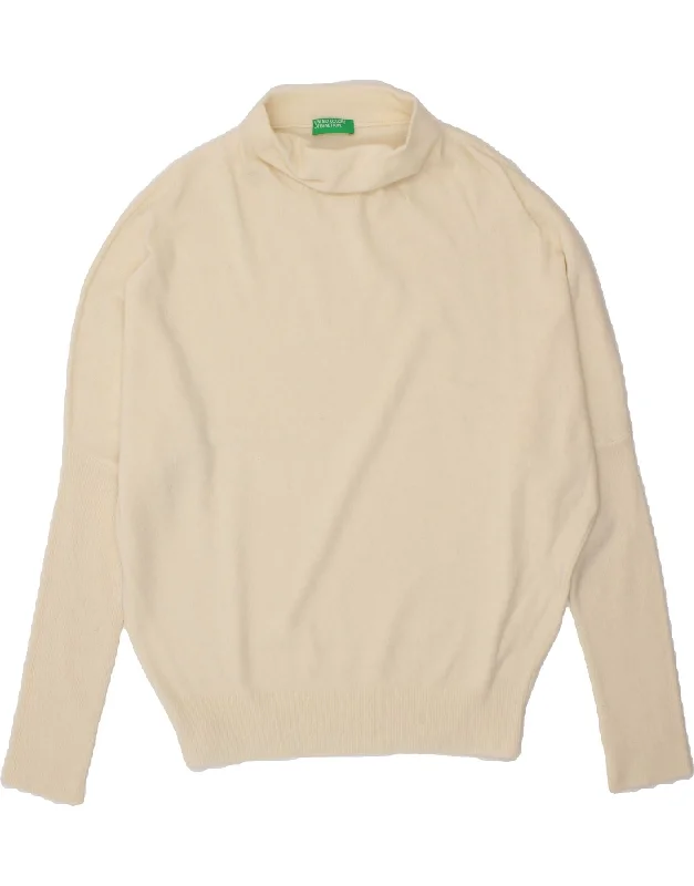 BENETTON Womens Turtle Neck Jumper Sweater UK 20 2XL Off White