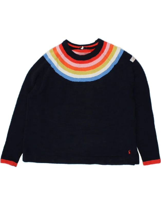 JOULES Womens Fleece Jumper UK 20 2XL Navy Blue Striped Polyester