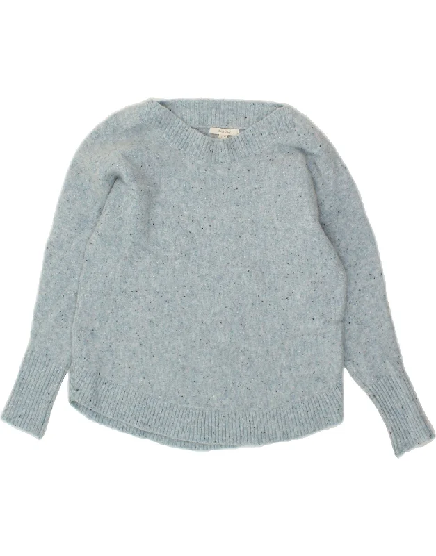 WHITE STUFF Womens Boat Neck Jumper Sweater UK 12 Medium Blue Flecked Wool