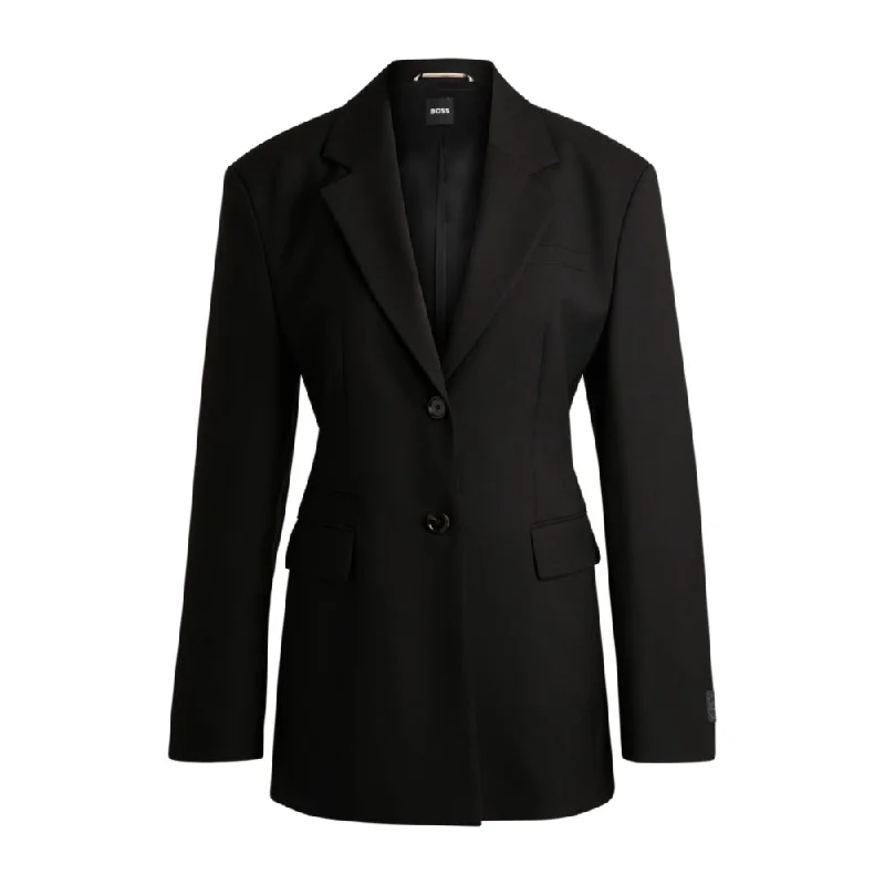 Slim-fit jacket in wool twill