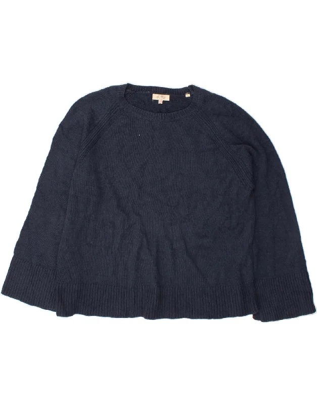 FAT FACE Womens Boat Neck Jumper Sweater UK 18 XL Navy Blue Acrylic