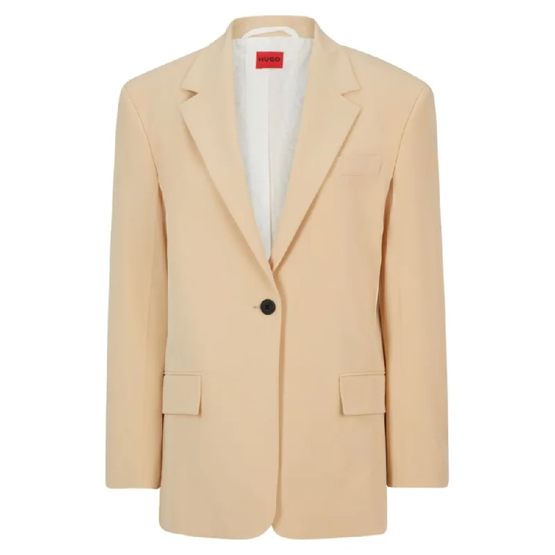 Oversize-fit jacket in stretch fabric with single button