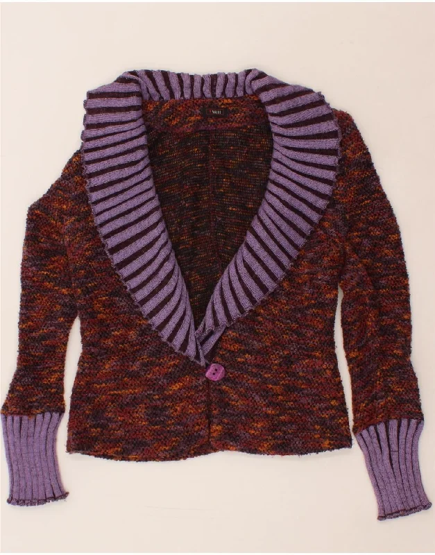 VINTAGE Womens Cardigan Sweater UK 14 Medium Multicoloured Acrylic