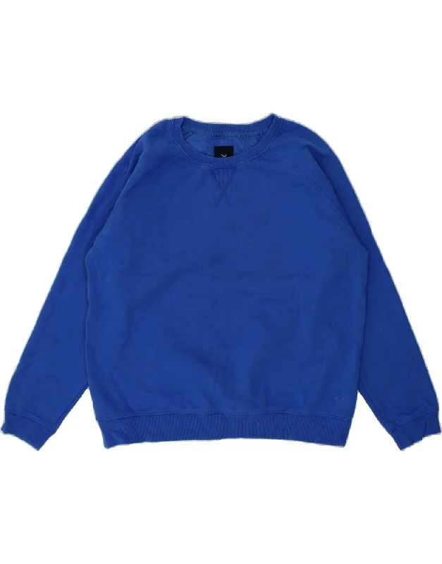 CREW CLOTHING Womens Oversized Sweatshirt Jumper UK 18 XL Blue Cotton