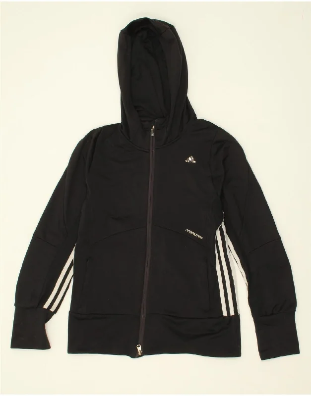 ADIDAS Womens Clima 365 Zip Hoodie Sweater UK 16 Large Black Polyester