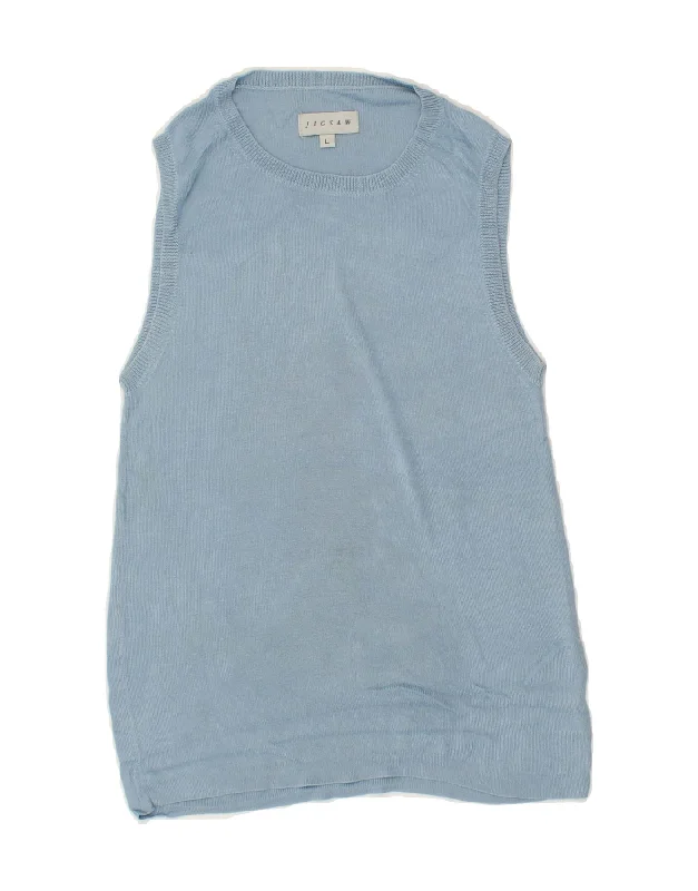 JIGSAW Womens Vest Tank Top UK 14 Large Blue