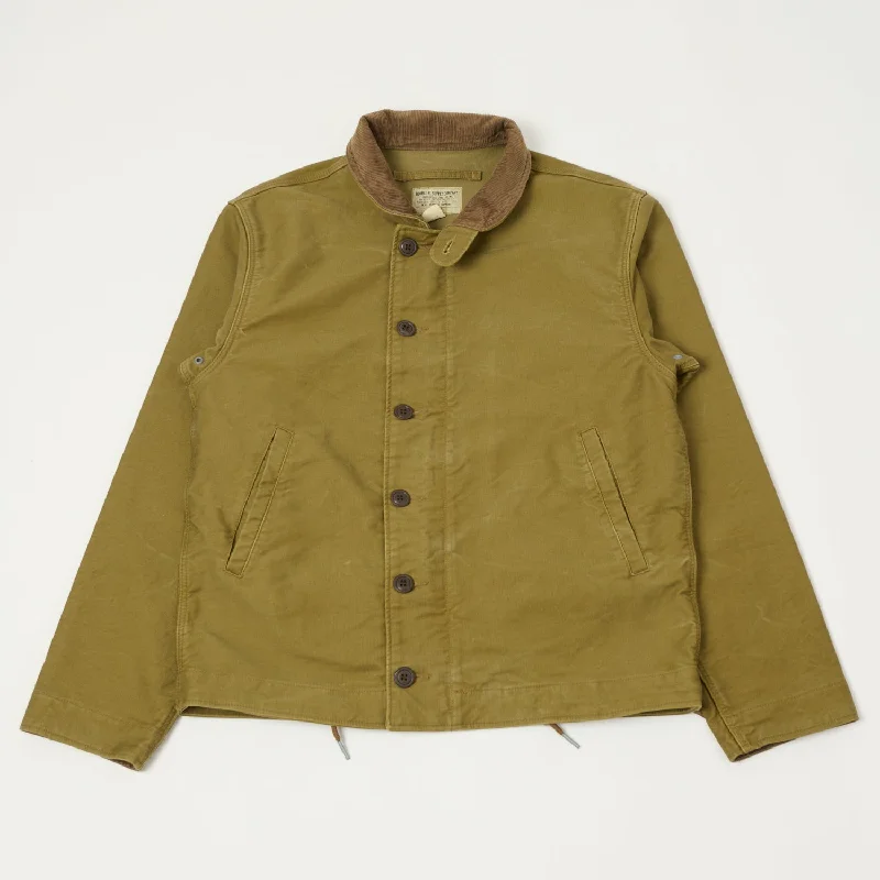 RRL Corduroy-Collar Deck Jacket - Khaki