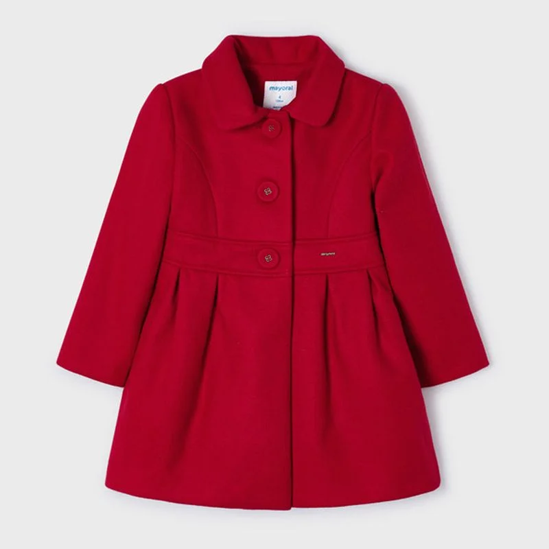 Red Collared Winter Overcoat