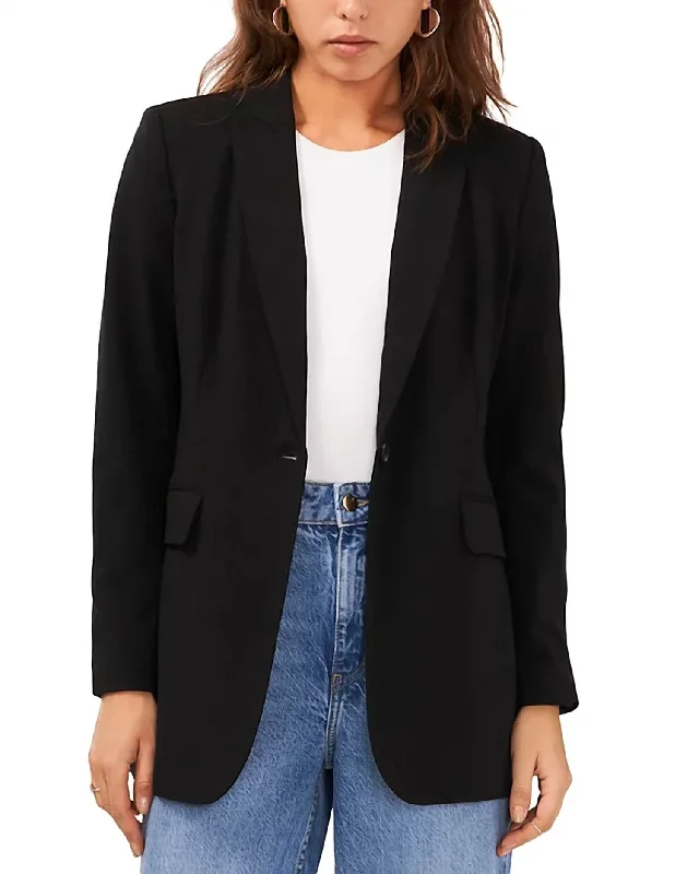 Peak Lapel Blazer In Black