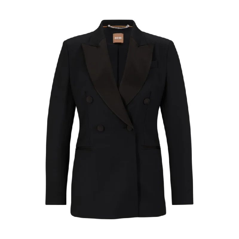 Slim-fit tuxedo jacket in wool-blend twill