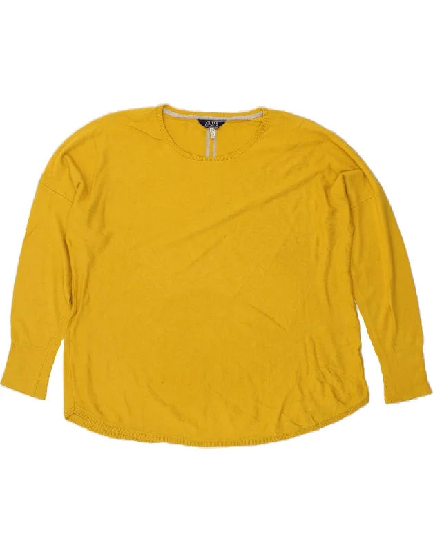 JOULES Womens Crew Neck Jumper Sweater UK 20 2XL Yellow Cotton