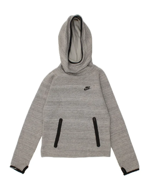 NIKE Womens Hoodie Jumper UK 10 Small Grey