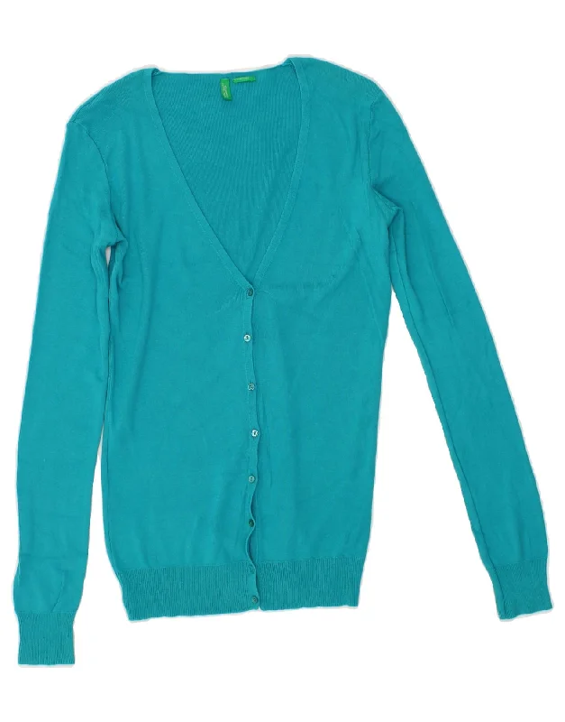 BENETTON Womens Cardigan Sweater UK 14 Medium Blue